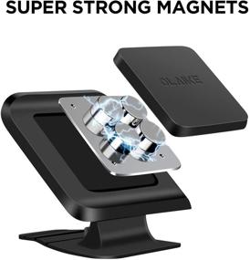 img 2 attached to 🚗 Flexible Magnetic Car Mount - Adhesive Bendable Base - Securely Attach to Flat or Sloping Car Surfaces with 3M Tape - Universal Dashboard Car Mount Compatible with All Vehicle Models, Bracket + Base
