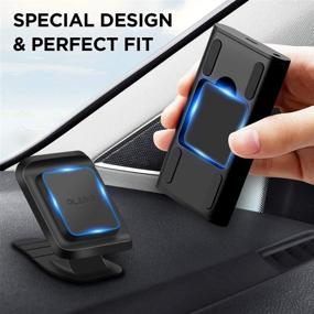 img 3 attached to 🚗 Flexible Magnetic Car Mount - Adhesive Bendable Base - Securely Attach to Flat or Sloping Car Surfaces with 3M Tape - Universal Dashboard Car Mount Compatible with All Vehicle Models, Bracket + Base