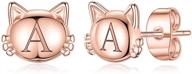 earrings plated hypoallergenic sterling alphabet logo