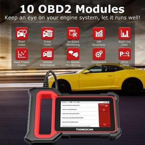 img 1 attached to 🚗 Thinkcar сканер OBD2: считыватель кодов для диагностики автомобиля ABS/SRS/двигателя с 28 сбросами (выберите 2 бесплатно) + возможность обновления по WiFi.