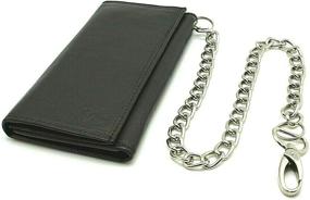 img 1 attached to Stainless Steel Blocking Leather Checkbook for Trucker Men's Accessories