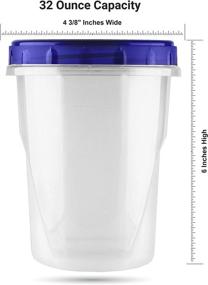 img 2 attached to 🍱 32 oz - 8 Pack: Twist Top Food Deli Containers with Screw & Seal Lid - Stackable, Reusable, BPA-Free Plastic Storage Container Set