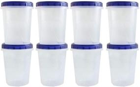 img 4 attached to 🍱 32 oz - 8 Pack: Twist Top Food Deli Containers with Screw & Seal Lid - Stackable, Reusable, BPA-Free Plastic Storage Container Set