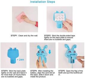 img 1 attached to 🐰 Aquatrend Kids Toothbrush Holder: Wall Mounted & Portable Electric Toothbrush Protector – The Ideal Gift for Kids, Girls, & Pupils – Perfect for Travel, Home, School (Blue Rabbit)