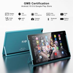 img 3 attached to 📱 10-inch Tablet, 2GB RAM, 32GB Storage, 1.6GHz Quad-Core Processor, Android, Google Play, 2MP+5MP Camera, Bluetooth, WiFi, Type-C & GPS, TF Card Expansion, TJD (Blue)