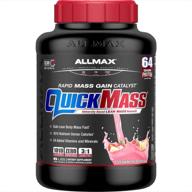 allmax nutrition quick mass: fast mass gain catalyst, strawberry-banana flavor, 6 lbs (2.72 kg) logo