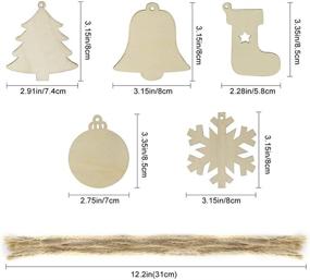 img 3 attached to Set of 50 Wooden Christmas Ornaments Unfinished | DIY Crafts for Kids | Blank Wood Slices for DIY Ornament Making | 5 Styles | Holiday Hanging Decorations & Centerpieces