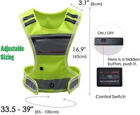 img 3 attached to 🔦 Uacen 360° Rechargeable LED Reflective Vest & Belt - High Visibility for Night Running, Cycling & Hiking - Perfect for Men, Women & Kids