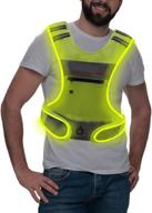 🔦 uacen 360° rechargeable led reflective vest & belt - high visibility for night running, cycling & hiking - perfect for men, women & kids логотип