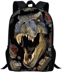 img 4 attached to Dinosaur School Rucksack Backpack Inch Backpacks for Kids' Backpacks