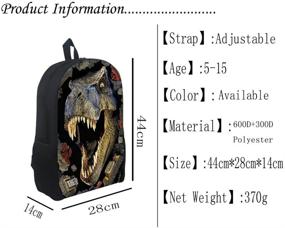 img 3 attached to Dinosaur School Rucksack Backpack Inch Backpacks for Kids' Backpacks