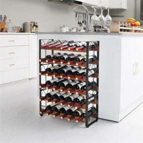 img 3 attached to X-cosrack Stackable Rustic 36 Bottle Wine Rack - Freestanding Floor Wine Holder Stand | Separate 🍷 or Stacked | 6 Tier Wobble-Free Wine Display Storage Shelf for Kitchen | 24.5''L x 8.6''W x 33.4''H