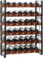 x-cosrack stackable rustic 36 bottle wine rack - freestanding floor wine holder stand | separate 🍷 or stacked | 6 tier wobble-free wine display storage shelf for kitchen | 24.5''l x 8.6''w x 33.4''h logo