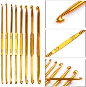img 1 attached to 🧶 BENBO Crochet Hooks Set: 8PCS Double Ended Crochet Hooks, Aluminum Sweater Yarn Knitting Needles in Storage Case - DIY Sewing & Weave Craft Tool Kit, 1-8mm