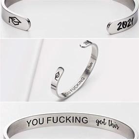 img 2 attached to 🎓 2020 Firsteel Graduation Bracelets - Inspirational Gift Ideas for New Grads, Graduation Bangle Cuff for Her and Him (Includes Graduation Gift Box and Card)