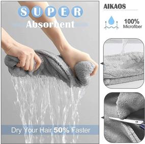 img 2 attached to 👩 AIKAOS Microfiber Hair Towel Wraps for Women, 3 Pack - Super Absorbent Quick Dry Hair Turbans for Curly, Long & Thick Hair