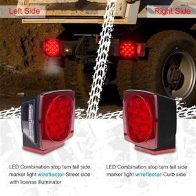 img 2 attached to 🚤 Waterproof 12V LED Trailer Lights - NISUNS Submersible Tail Lights for RV, Marine, Boat, Trailer - Combination Brake Stop Turn Running License Lights