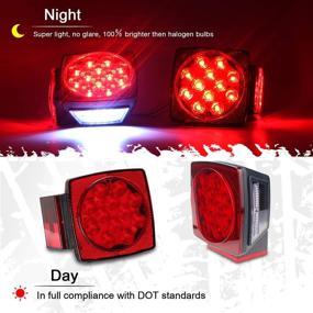 img 3 attached to 🚤 Waterproof 12V LED Trailer Lights - NISUNS Submersible Tail Lights for RV, Marine, Boat, Trailer - Combination Brake Stop Turn Running License Lights