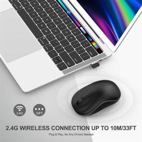 img 1 attached to 🖱️ Беспроводная мышь Bluetooth - Двухрежимная 2.4Г мышь: Bluetooth 5.0+USB, эргономичный дизайн для ноутбука, iPad, MacOS, ПК, Windows, Android (Черная)