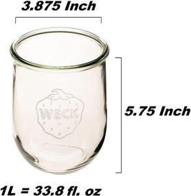 img 3 attached to 🍞 Weck Tulip Jars - Large Glass Jars for Sourdough - Starter Jar with Glass Lid - 1 Liter Capacity - Includes Cork Lid & Keep Fresh Cover