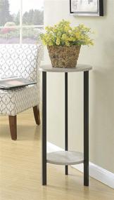 img 1 attached to 🌿 Versatile and Stylish Graystone 31" Plant Stand: Faux Birch/Black Finish for Added Convenience