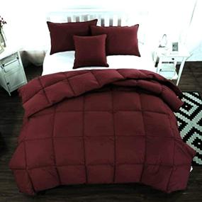 img 3 attached to 🛏️ Ultra Soft 1200 Series 7 Piece Goose Down Comforter Set - Hypoallergenic Over-Size King, Burgundy