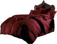 🛏️ ultra soft 1200 series 7 piece goose down comforter set - hypoallergenic over-size king, burgundy logo