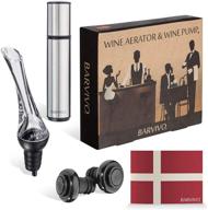 wine aerator and wine saver pump set by barvivo - pour, aerate, preserve your red wine and enhance its flavor 3-fold, extending freshness for days. logo