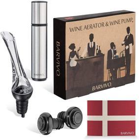 img 4 attached to Wine Aerator and Wine Saver Pump Set by Barvivo - Pour, Aerate, Preserve Your Red Wine and Enhance its Flavor 3-Fold, Extending Freshness for Days.