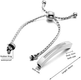 img 1 attached to 📿 Jovivi Stainless Steel Tube Bar Urn Bracelet for Ashes: Customizable Keepsake Locket Jewelry with Filler Kit and Gift Box