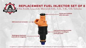img 1 attached to 🔧 Set of 8 Fuel Injectors - Replaces OEM # 280150943, 0280150939, 0280150909 - Compatible with Ford, Lincoln, Mercury Vehicles - E250, F150, F250, F350, E350, Mustang - 4.6L, 5.0L, 5.4L, 5.8L