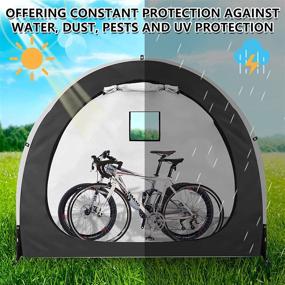 img 3 attached to 🚲 Portable Waterproof Foldable Outdoor Bike Shelter Shed Tent - Storage Solution for 2 Bikes