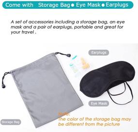 img 3 attached to 🌸 Inflatable Travel Pillow Bundle: Air Neck Pillow with Cool Fabric, Self Pump Up, Eye Mask, Earbuds & Reusable Bag - Pink