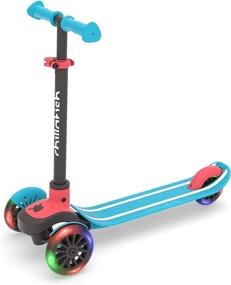 img 4 attached to 🛴 Chillafish Scotti Glow 3-Wheel Lean-to-Steer Scooter: Light-up Wheels, Adjustable Height Handlebars, Integrated Brake, Blue - Suitable for Ages 3 and Up