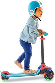 img 3 attached to 🛴 Chillafish Scotti Glow 3-Wheel Lean-to-Steer Scooter: Light-up Wheels, Adjustable Height Handlebars, Integrated Brake, Blue - Suitable for Ages 3 and Up