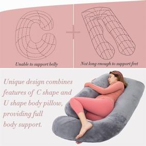 img 3 attached to 😴 AS AWESLING 60in Full Body Pillow: Ideal Nursing, Maternity, and Pregnancy Support Pillow with Removable Cover (Dark Grey)