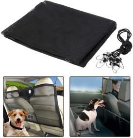 img 4 attached to 🐶 Peinat Magic Gate for Dog: Pet Car Barrier 45.2"x24.4" with Adjustable Rope - Mesh Net Front Seat Dog Gate for SUV Car Divider & Storage Pocket