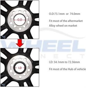 img 2 attached to 🔧 Надежные КОЛЁСНЫЕ ВТУЛКИ CONNECT Hub Centric: Набор из 4 штук, ABS-пластик с наружным диаметром 73,1 мм и внутренним диаметром 60,1 мм