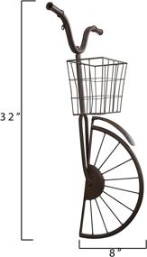 img 2 attached to 🚲 Stylish Iron Bike Shape Wall Decor with Basket by Creative Co-op - Rustic Home Accent