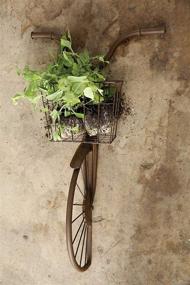 img 3 attached to 🚲 Stylish Iron Bike Shape Wall Decor with Basket by Creative Co-op - Rustic Home Accent