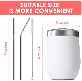 img 1 attached to 🍷 Deitybless 6 Pack Stainless Steel Wine Tumbler: Insulated Travel Cup with Slip Lids, Straws Set - Ideal for Coffee, Cocktails, Drinks, Tea, and Beer (Assorted Colors)