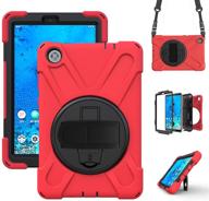 🔴 lenovo tab m8 tb-8505f/tb-8505x kids girls tsqqst case - shockproof rugged protective cover with stand hand/shoulder strap for lenovo smart tab m8 tb-8505fs tablet, red logo