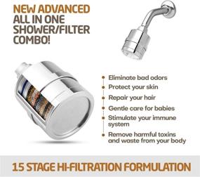 img 2 attached to 🚿 Enhance Shower Experience with FilterPro 15 Stage Filtered Shower Head - Complete Set for Beautiful Skin with Loofah Exfoliating Belt, Yardley London Soap, and 3M Hanger. Natural & Healthy Solution for Face, Back, Legs & More