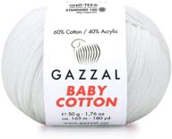 🧶 gazzal baby cotton 1.76 oz (50g) / 150 yards (165m) soft, fine baby yarn, 60% cotton(white - 3410) - improved seo logo