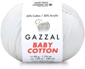 img 4 attached to 🧶 Gazzal Baby Cotton 1.76 Oz (50g) / 150 Yards (165m) Soft, Fine Baby Yarn, 60% Cotton(White - 3410) - Improved SEO