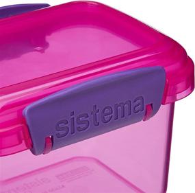 img 1 attached to Sistema Lunch Collection Food Storage Containers 1.6 Cup, 3 Pack - Blue/Green/Pink: Ideal for Meal Prep, BPA Free & Reusable