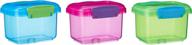 sistema lunch collection food storage containers 1.6 cup, 3 pack - blue/green/pink: ideal for meal prep, bpa free & reusable logo