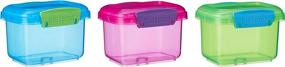 img 4 attached to Sistema Lunch Collection Food Storage Containers 1.6 Cup, 3 Pack - Blue/Green/Pink: Ideal for Meal Prep, BPA Free & Reusable