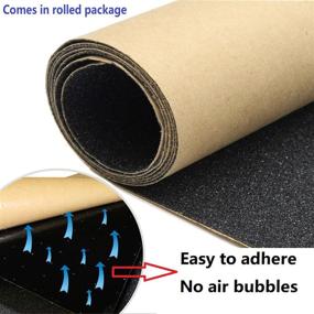 img 3 attached to 🛹 11x50 Black Skateboard Grip Tape Sheet, ZUEXT Bubble-Free Waterproof Scooter Grip Tape, Longboard Griptape, Sandpaper for Rollerboard, Stairs, Gun, Pedal, Pistol, Wheelchair, Steps (125x27cm) - Enhanced SEO