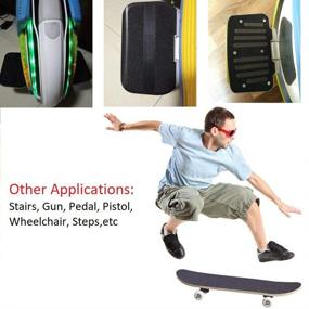 img 1 attached to 🛹 11x50 Black Skateboard Grip Tape Sheet, ZUEXT Bubble-Free Waterproof Scooter Grip Tape, Longboard Griptape, Sandpaper for Rollerboard, Stairs, Gun, Pedal, Pistol, Wheelchair, Steps (125x27cm) - Enhanced SEO